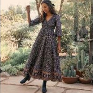 Christy Dawn Navy anemone vine dress in petit ex’s